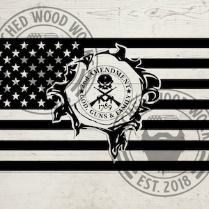 2nd Amendment Flag! SVG, PNG, CNC, Laser, Vinyl Cutter, Silhouette, Cricut, Decal, Sticker, T-Shirt File!