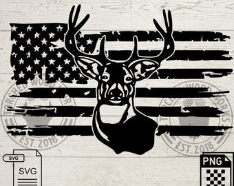 Hirsch Flagge Datei! SVG, PNG, CNC, Laser, Vinyl Cutter, Silhouette, Cricut, Aufkleber, T-Shirt Datei!