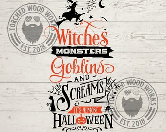 ¡Archivo de Halloween! ¡Casi Halloween! SVG, PNG, CNC, láser, cortador de vinilo, silueta, cricut, calcomanía, pegatina, archivo de camiseta!