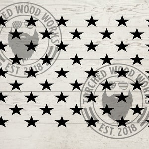 União básica de 50 estrelas! SVG, PNG, CNC, Laser, Cortador de vinil, Silhueta, Cricut, Decalque, Adesivo, Arquivo de camiseta!