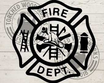 Fire Fighter Maltese Cross File! SVG, PNG, CNC, Laser, Vinyl Cutter, Silhouette, Cricut, Decal, Sticker, T-Shirt File!