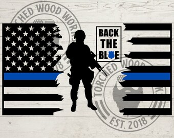 Blue thin line file! Back the blue file! SVG, PNG, CNC, Laser, Vinyl Cutter, Silhouette, Cricut, Decal, Sticker, T-Shirt File!