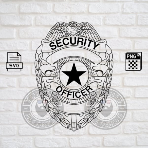 High Detail Blank Security Badge! SVG, PNG, CNC, Laser, Vinyl Cutter, Silhouette, Cricut, Decal, Sticker, T-Shirt File!
