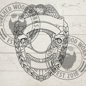 High Detail Blank Police Badge! SVG, PNG, CNC, Laser, Vinyl Cutter, Silhouette, Cricut, Decal, Sticker, T-Shirt File!