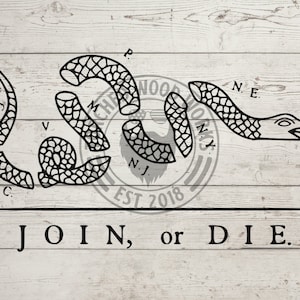 Join or Die File! SVG, PNG, CNC, Vinyl Cutter, Laser, Cricut, Silhouette, Sticker, Decal, T-Shirt file, Patriotic File!