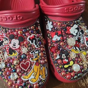Custom Crocs w/ Characters Blinged Out Shoes for Kids and Women Personalized Gifts for Children and Wife