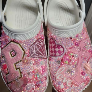 Custom Crocs w/ Characters Blinged Out Shoes for Kids and Women Personalized Gifts for Children and Wife