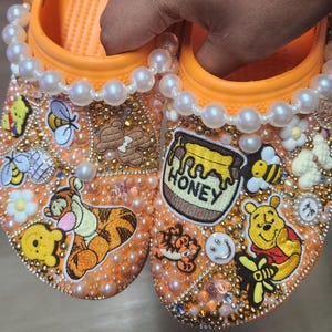 Custom Crocs w/ Characters Blinged Out Shoes for Kids and Women Personalized Gifts for Children and Wife