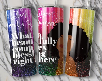 BLM Black Queer Woman 20 oz Tumbler Gift for LGBTQ Family and Friends