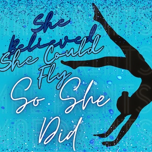 Blue Gymnastics Tumbler Wrap PNG File