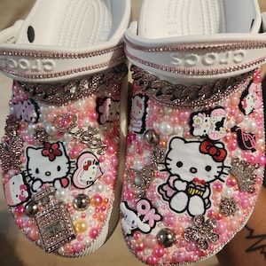 Custom Crocs w/ Characters Blinged Out Shoes for Kids and Women Personalized Gifts for Children and Wife