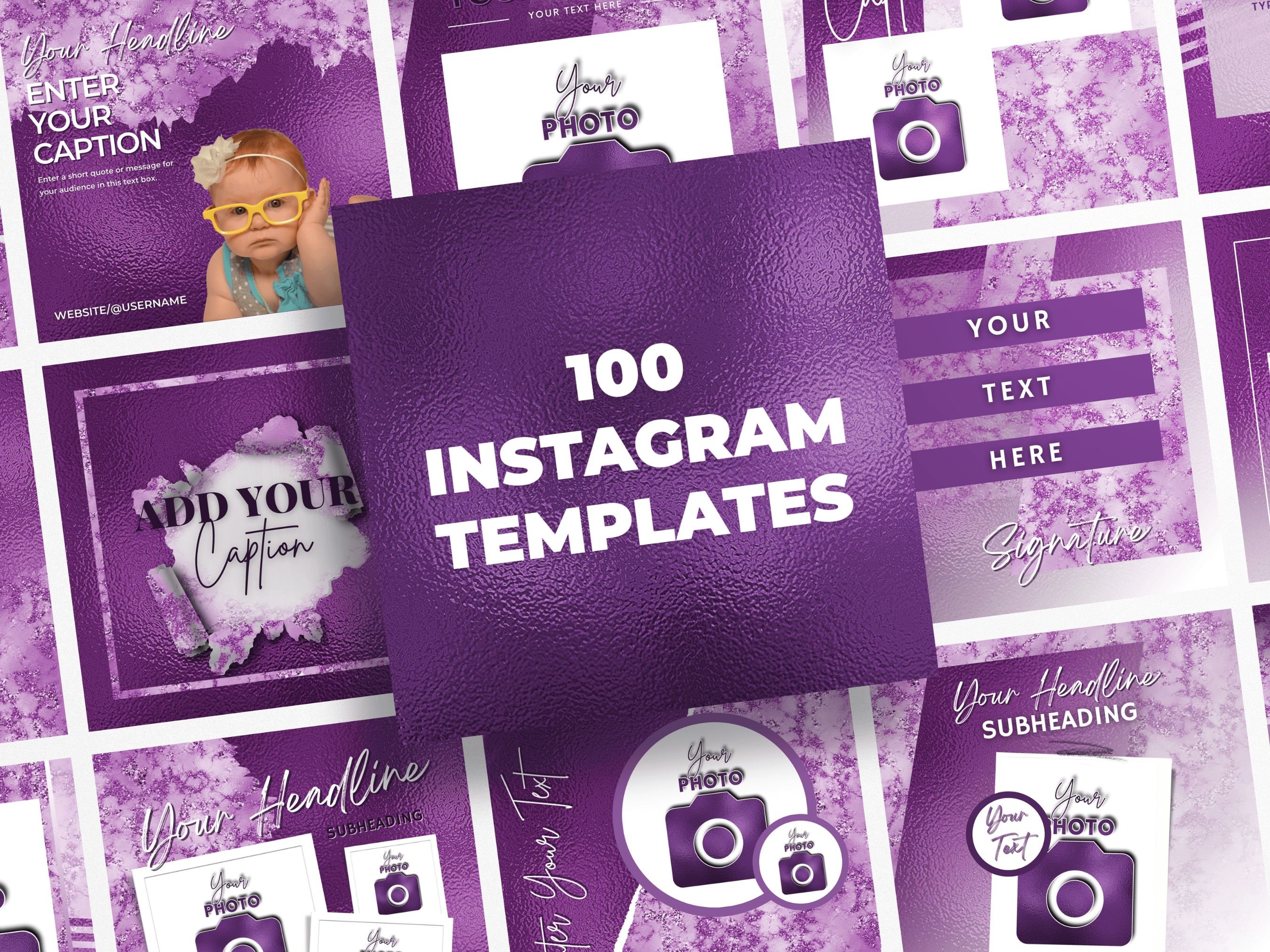 Purple Instagram Template, Canva Design, Canva Ad Templates, Canva