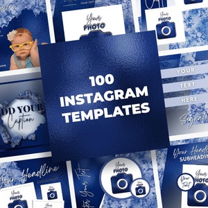 BLAUES INSTAGRAM BRAND Template, Blaues Instagram Template, Blaues Instagram Template Bundle, Blauer Instagram Feed, Blaue Folie, Social Media Posts