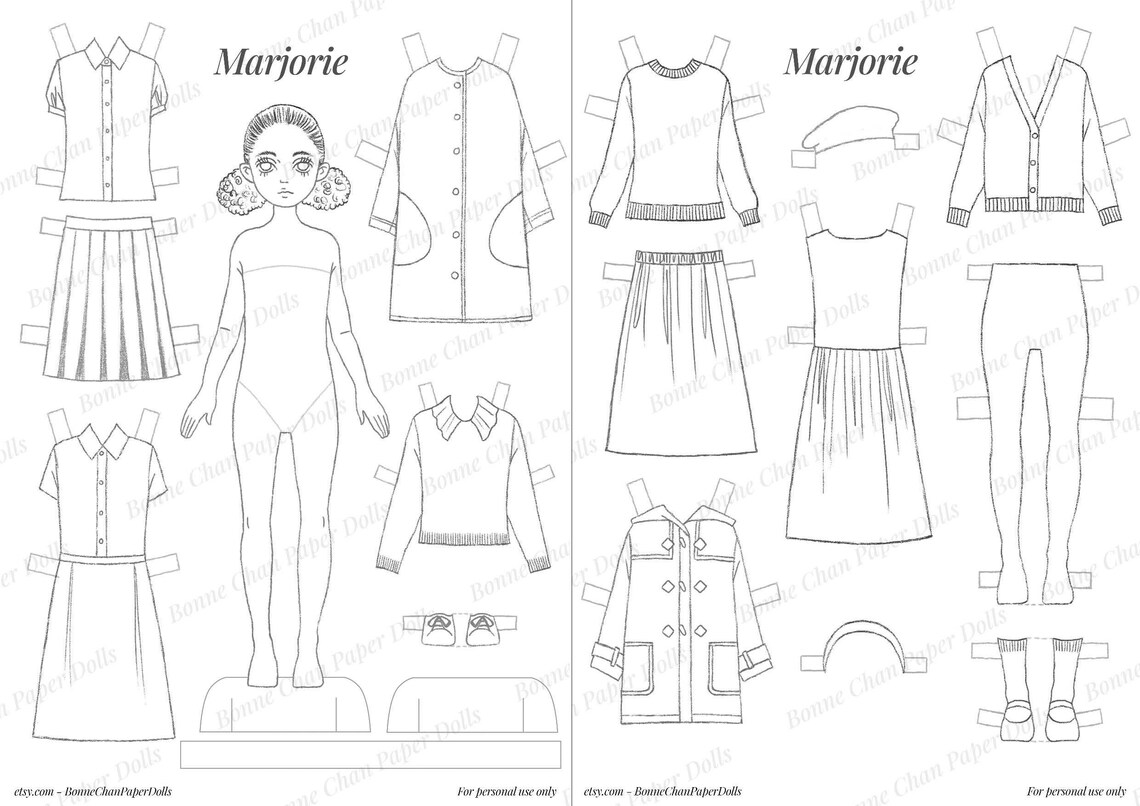 Paper Doll PDF 5 Set Bundling Pack / Girl Fashionista Fun Toy Toys ...