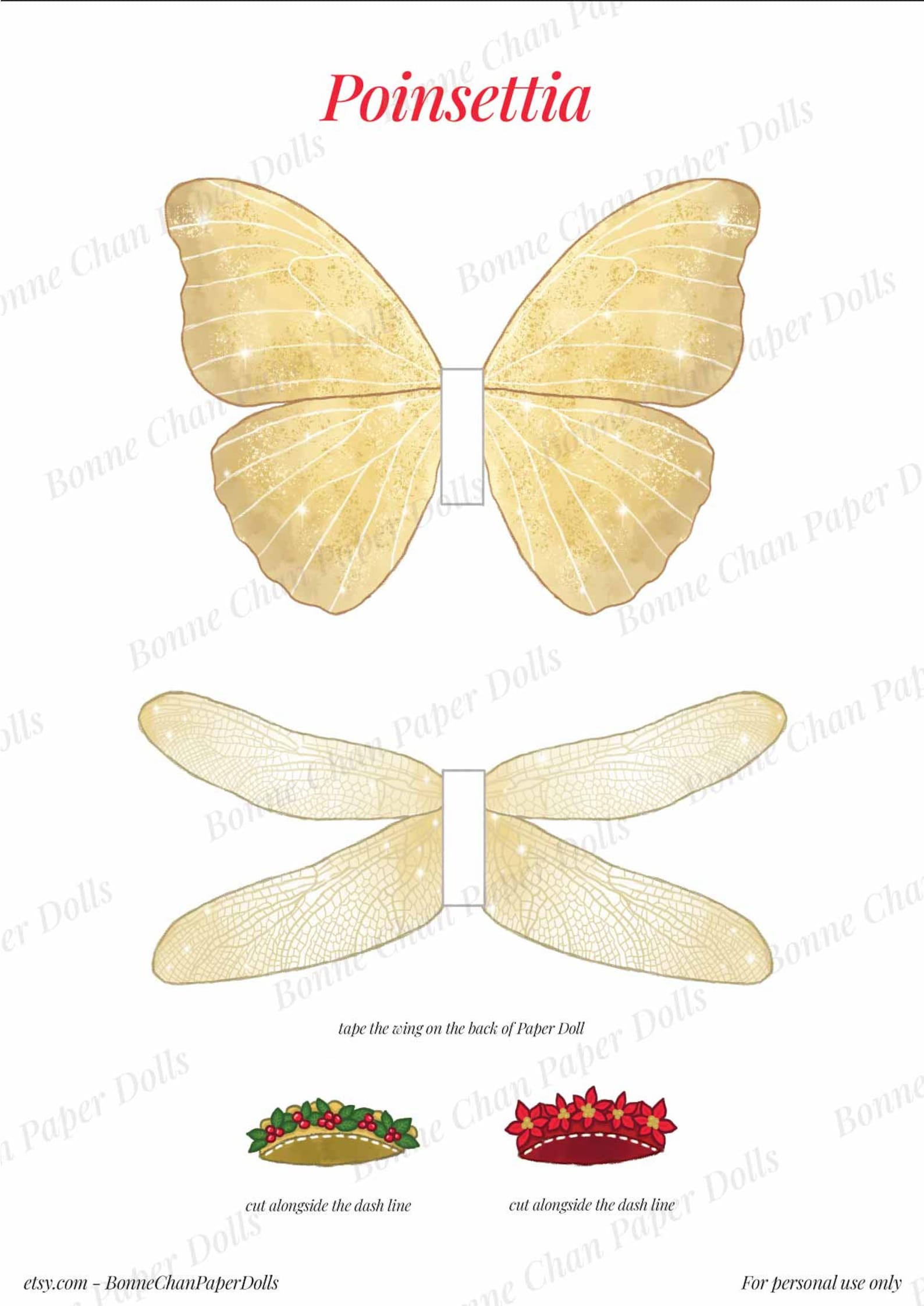 Paper Doll Printable PDF Girl Christmas Fairy / Kids Toys Craft / Craft ...
