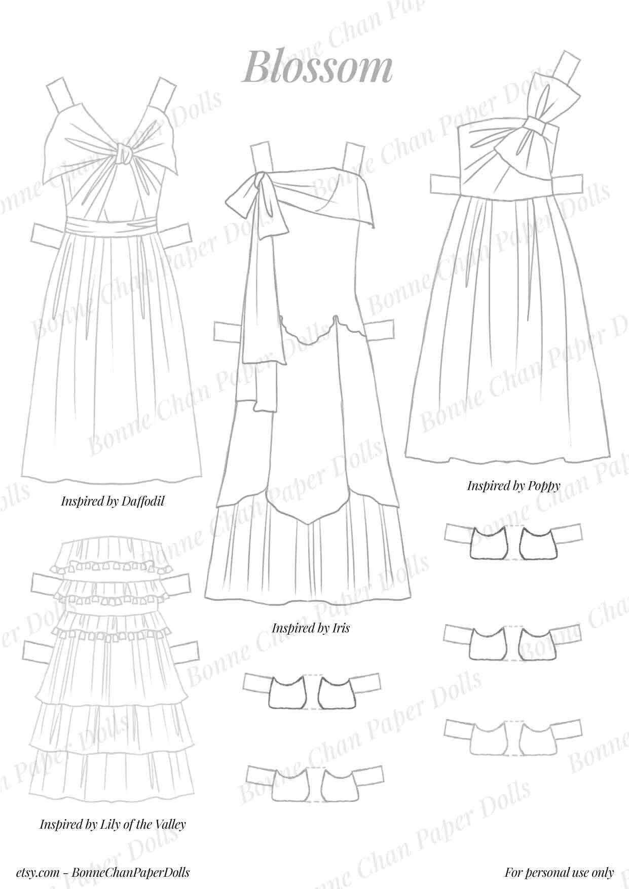 Paper Doll Printable Spring Flower PDF / Craft Kit / Instant Download ...