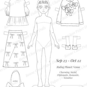 Paper Doll Printable PDF / Little Fashionista / Coloring Pages / Toys