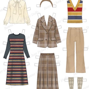 Paper Doll Printable PDF Clothes First Day of Fall / Kids Toys - Etsy