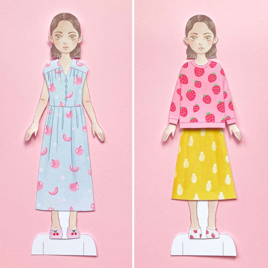 Paper Doll Printable PDF Cherie / Kids Toys / Craft Kit / Instant