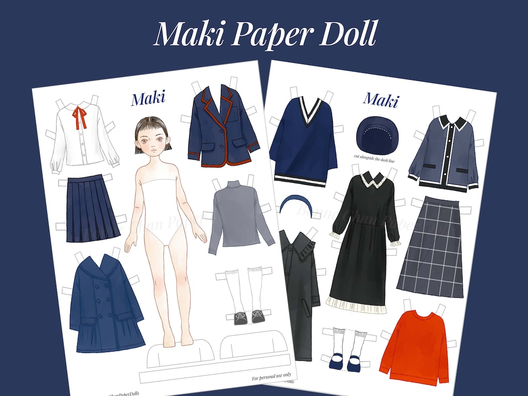 Paper Doll Printable PDF Maki / Kids Toys / Craft Kit / Instant ...