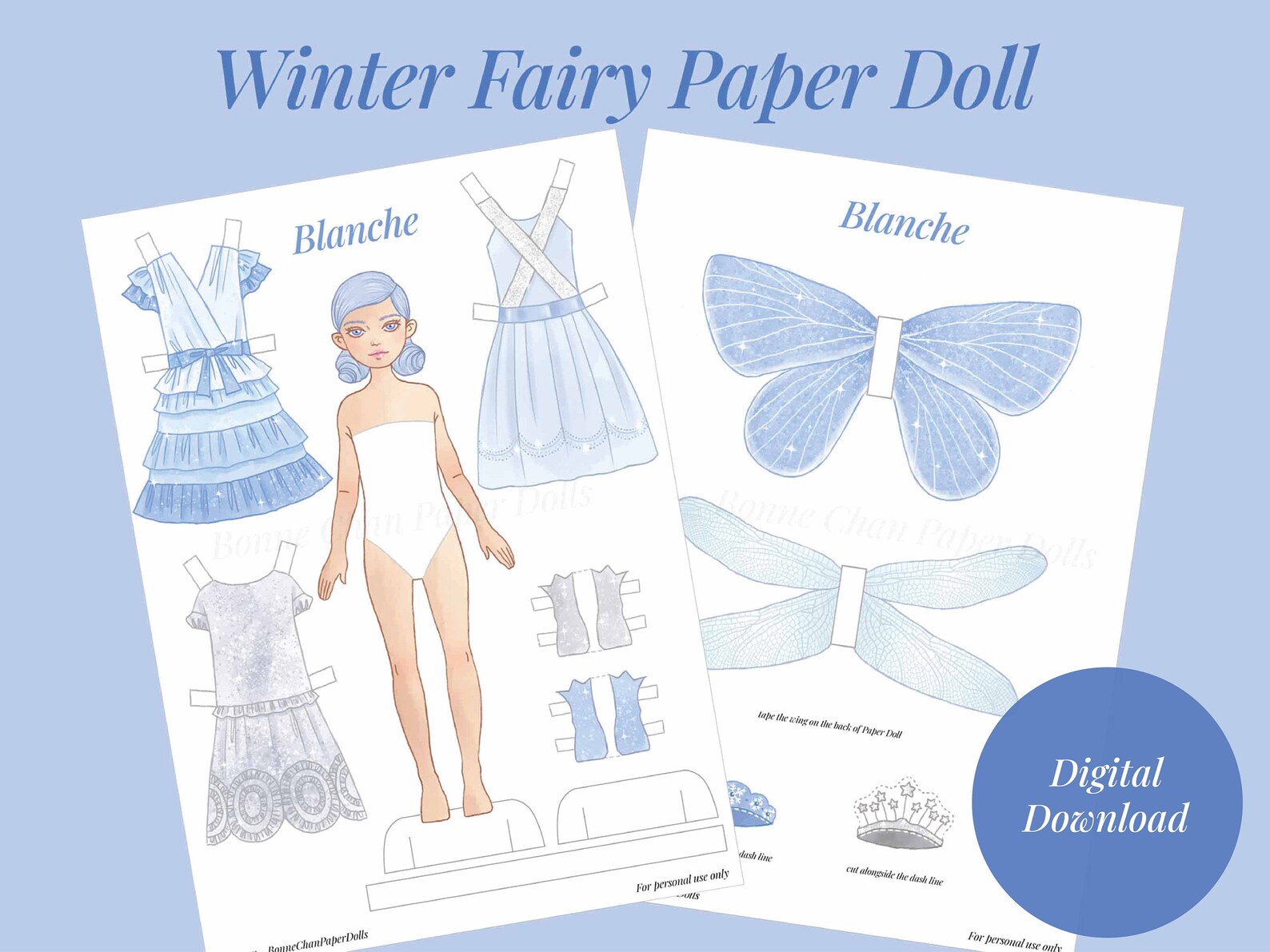 Paper Doll Printable Winter Fairy PDF / Craft Kit / Instant Download ...