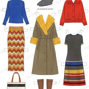 Paper Doll Printable Girl Modern Art Fall City Style PDF / Craft Kit ...