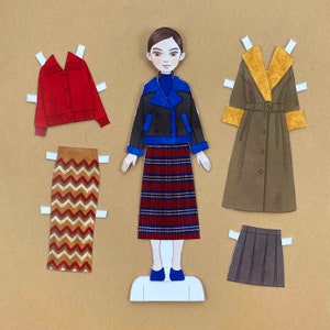 Paper Doll Printable Girl Modern Art Fall City Style PDF / Craft Kit / Instant Download / Kid ...