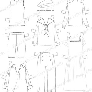 Paper Doll Printable PDF Clothes at the Sea / Kids Toys / Instant ...