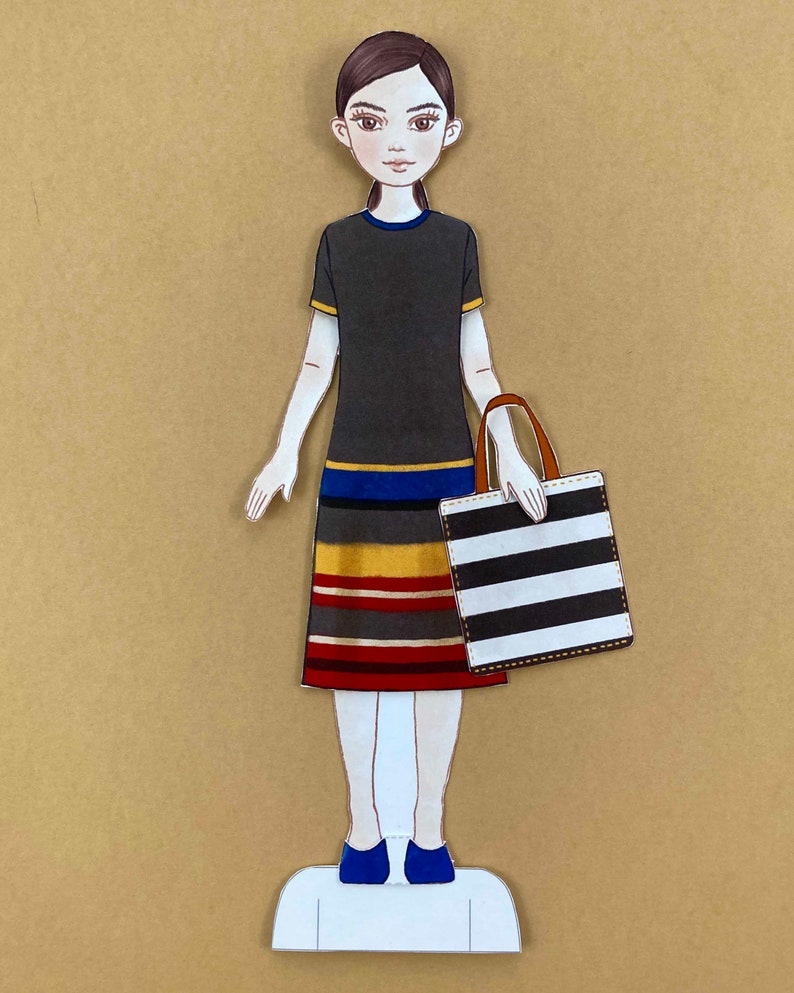 Paper Doll Printable Girl Modern Art Fall City Style PDF / Craft Kit ...