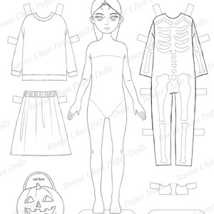 Paper Doll Printable Halloween PDF Autumn / Craft Kit / - Etsy