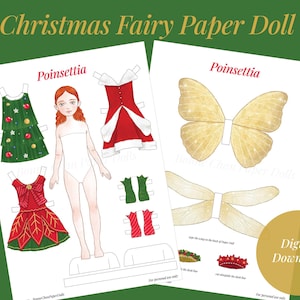 Paper Doll Printable PDF Girl Christmas Fairy / Kids Toys Craft / Craft ...