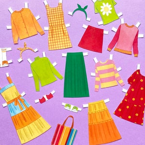 Paper Doll Printable PDF Clothes Colorful Playdate / Kids Toys ...