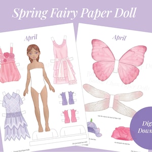 Spring Paper Dolls Paper Doll Printable Spring Fairy PDF / Craft Kit / Instant Download ...