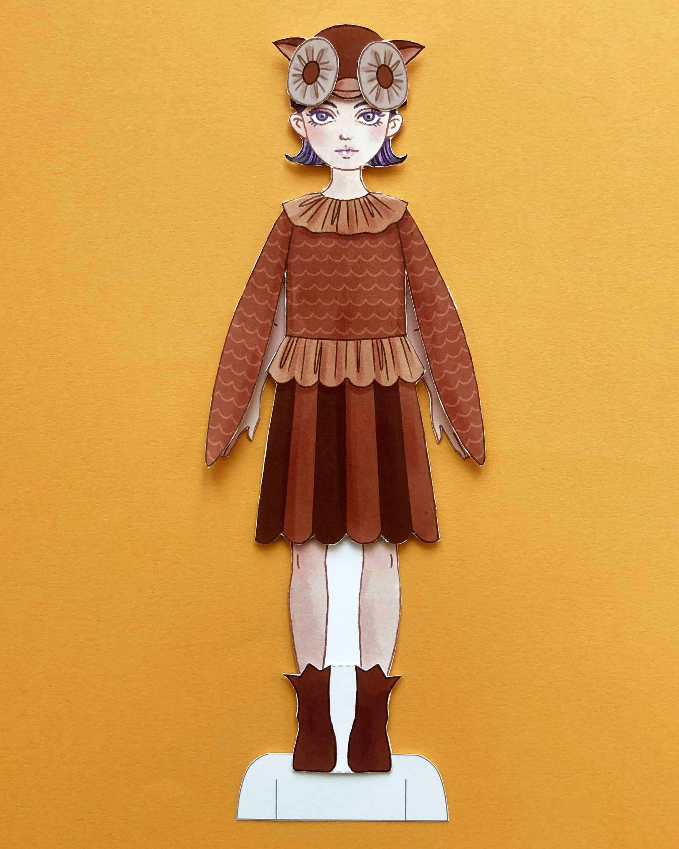 Paper Doll Printable Halloween PDF / Craft Kit / Instant Download / Kid ...
