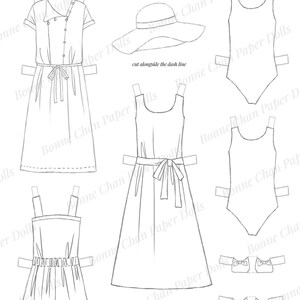 Paper Doll Printable PDF Clothes Summer Beach / Kids Toys / - Etsy