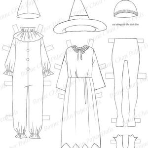Paper Doll Printable Halloween PDF Autumn / Craft Kit / Instant ...