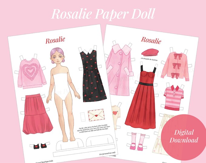 Paper Doll Printable Spring Flower PDF / Craft Kit / Instant Download Paper Doll Printable Spring Flower PDF / Craft Kit / Instant Download