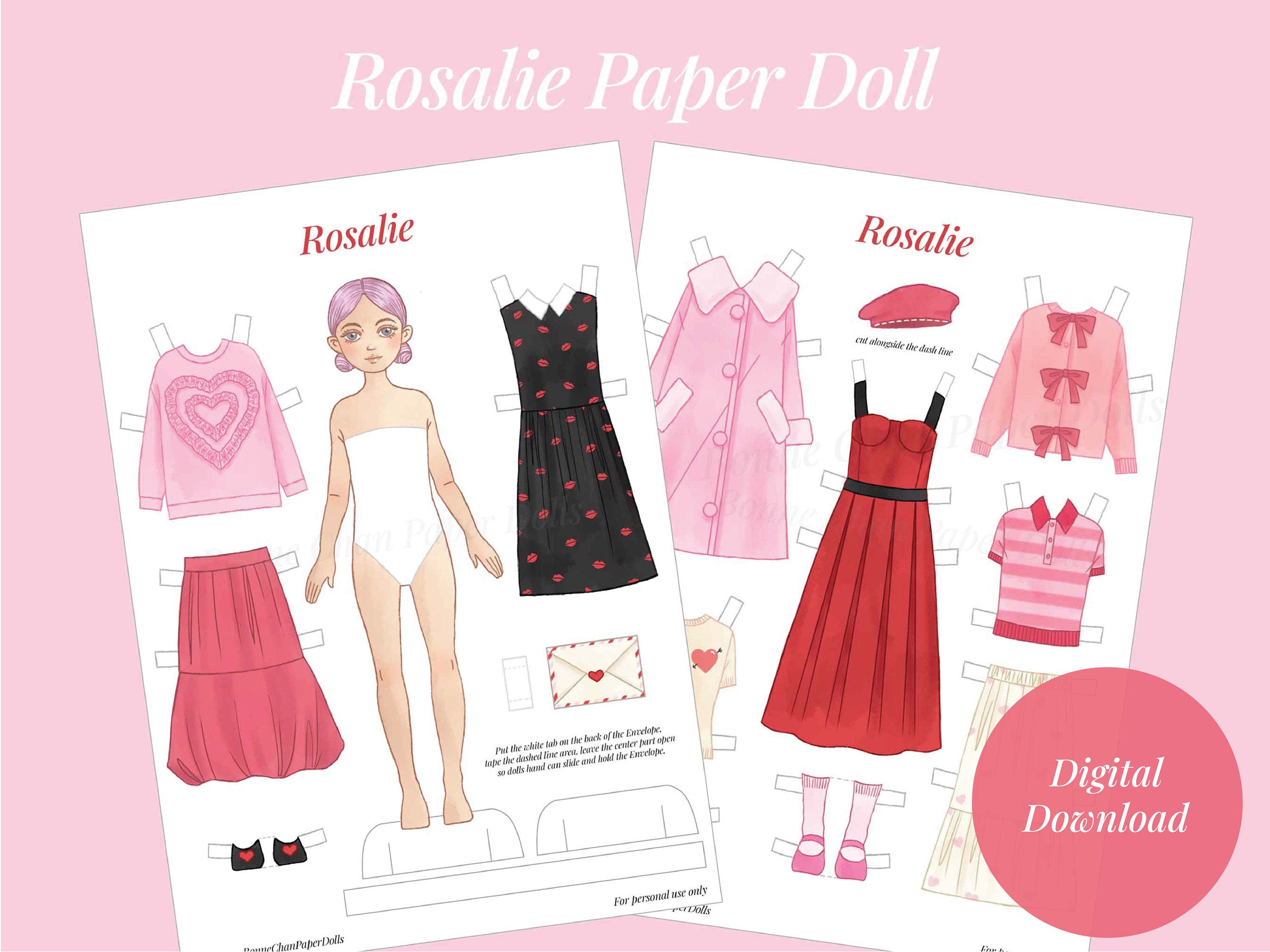 A4 Printable Magnetic Paper Dress up Dolls. SEN 