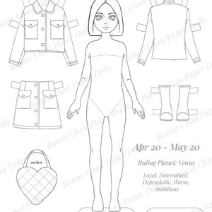 Paper Doll Printable PDF / Little Fashionista / Coloring Pages / Toys