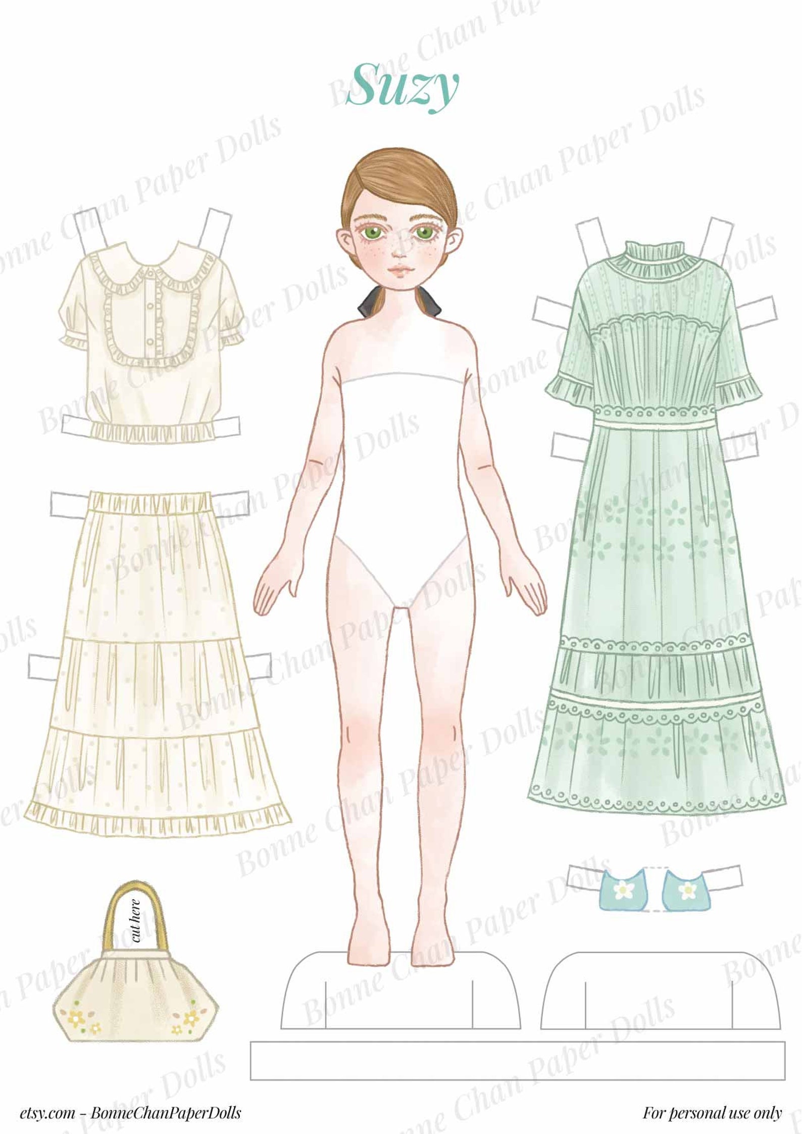 Paper Doll Printable Spring Easter PDF / Craft Kit / Instant Download ...