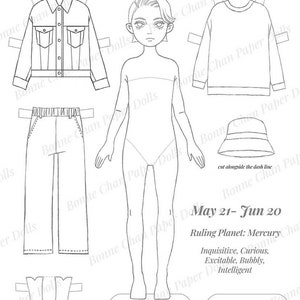 Paper Doll Printable PDF / Little Fashionista / Coloring Pages / Toys