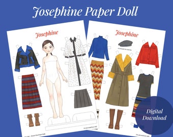 Paper Doll Printable Girl Modern Art Fall City Style PDF / Craft Kit / Instant Download / Kid Craft / Fashion Doll / Modern Bauhaus Asian