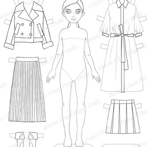 Paper Doll Printable Girl Modern Art Fall City Style PDF / Craft Kit ...