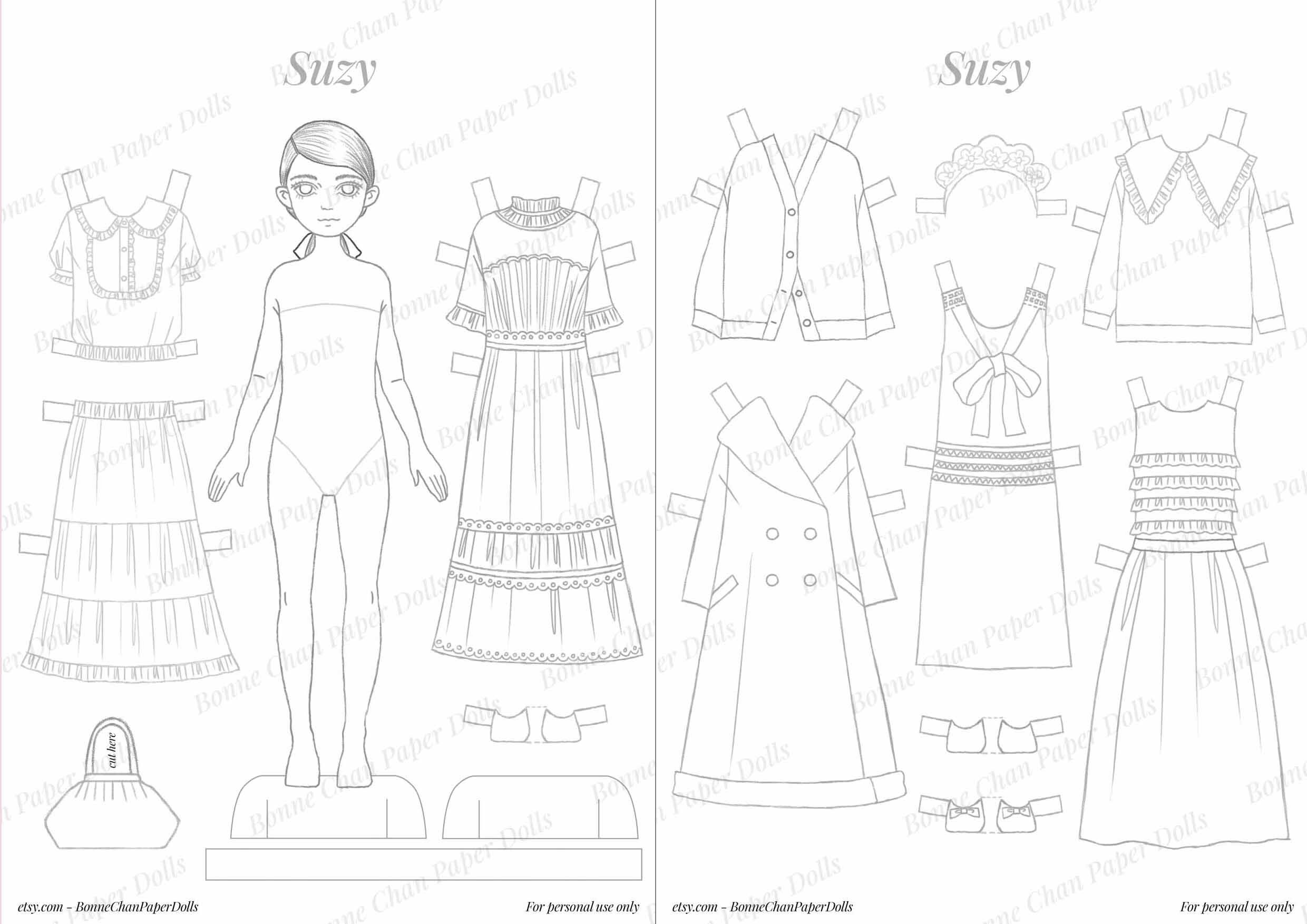 Paper Doll PDF 5 Set Bundling Pack / Paper Doll Printable / Instant ...