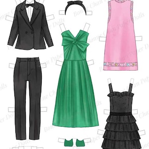 Paper Doll Printable PDF Clothes Gala Dresses / Instant Download / Kid ...