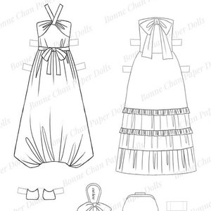 Paper Doll Printable PDF Clothes Gala Dresses / Instant Download / Kid ...