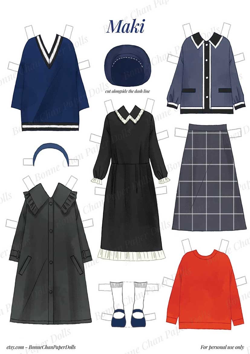 Paper Doll Printable PDF Maki / Kids Toys / Craft Kit / - Etsy Singapore