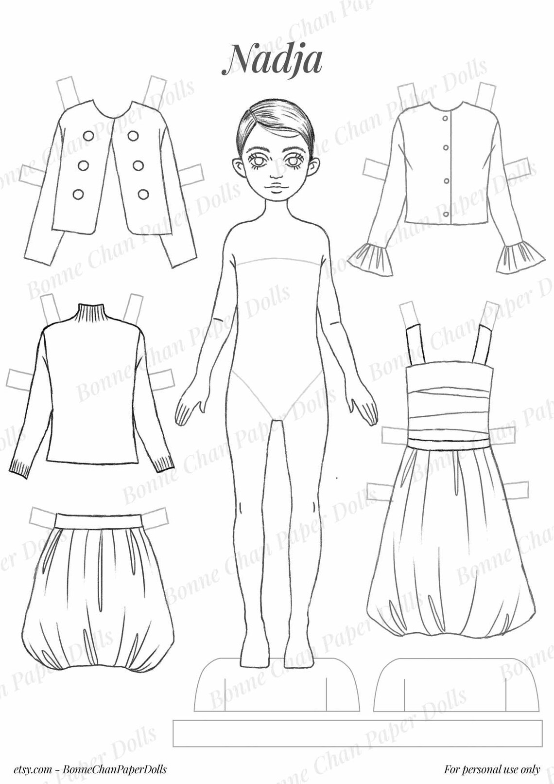 Paper Doll Printable Glamorous Jewel Toned PDF / Craft Kit / Instant ...