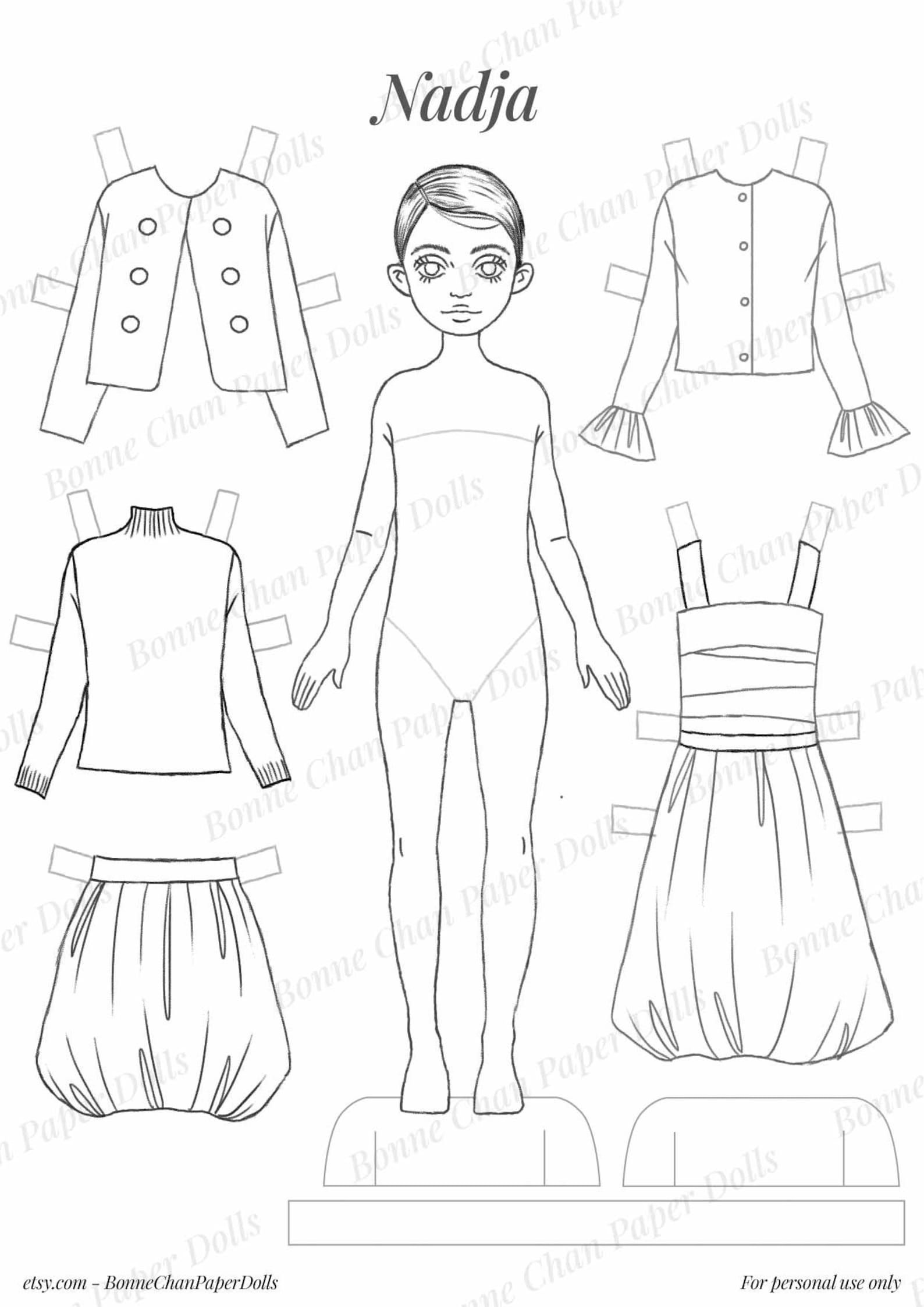 Paper Doll Printable Glamorous Jewel Toned PDF / Craft Kit / Instant ...