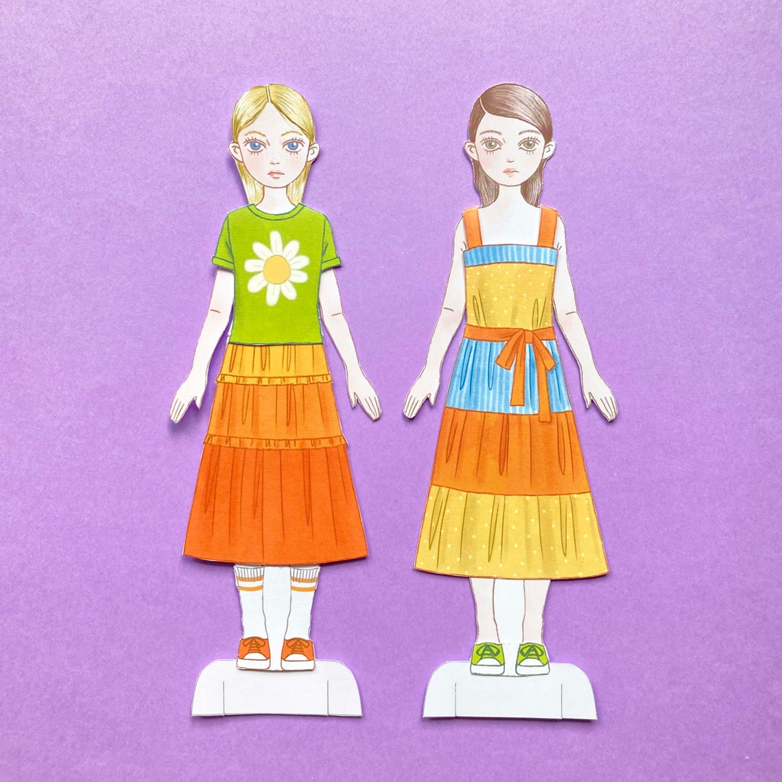 Paper Doll Printable PDF Clothes Colorful Playdate / Kids Toys ...
